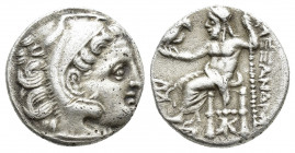 KINGS OF MACEDON. Alexander III ‘the Great’, 336-323 BC. Drachm (17.1 mm, 4.3 g ), Kolophon, struck under Antigonos I Monophthalmos, circa 319-310. He...