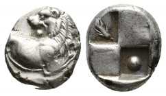 THRACE, Chersonesos. Circa 386-338 BC. AR Hemidrachm (12.2mm, 2.4 g). Forepart of lion right, head reverted / Quadripartite incuse square with alterna...