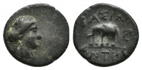 SELEUKID KINGS OF SYRIA. Antiochos III ‘the Great’, 223-187 BC. AE (13.3 mm, 1.6 g), Sardes. Laureate head of Apollo to right. Rev. BAΣIΛΕΩΣ - ANTIΟΧΟ...