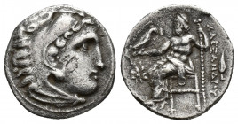 KINGS of MACEDON. Alexander III ‘the Great’. 336-323 BC. Drachm (17.4mm, 4.00 g), Kolophon, 323-329. Head of Herakles to right with lionskin headdress...