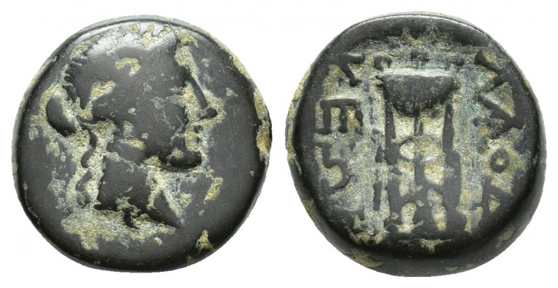 PHRYGIA. Laodicea. Ae (Circa 133-80 BC). (14.1mm, 4.1 g) Obv: Laureate head of A...