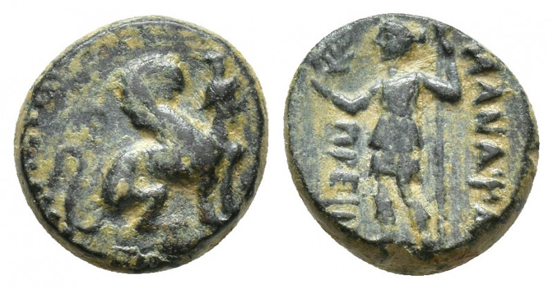 PAMPHYLIA. Perge. Ae (Circa 260-230 BC). (1.7mm, 2.4g ) Obv: Sphinx seated right...