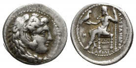 KINGS of MACEDON. Philip III Arrhidaios. 323-317 BC. AR Drachm (17.2mm, 4.2 g). In the name of Alexander III. Babylon mint. Struck under Archon, Dokim...