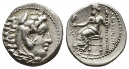 KINGS OF MACEDON. Alexander III 'the Great' (336-323 BC). Drachm. Miletos. (16.6mm, 4.3g ) Obv: Head of Herakles right, wearing lion skin. Rev: AΛEΞAN...