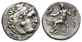Kingdom of Macedon. Alexander III AR Drachm. Kingdom of Macedon. Alexander III AR Drachm. (17.9mm, 4.3g) Lampsakos c. 310-301. Head of Herakles r., we...