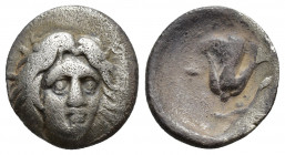CARIA, Rhodes. 205-188 BC. AR Drachm (16.2mm, 3.00 g ). Head of Helios facing 3/4 right / Rose.