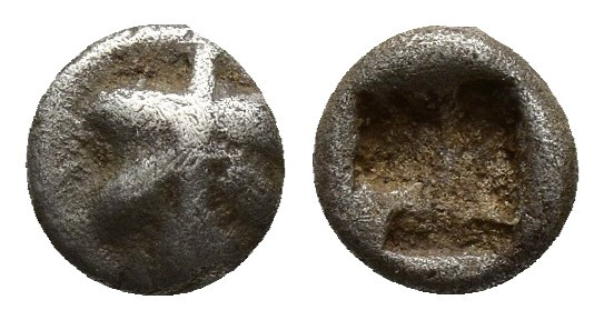 Rhodos, Kamiros AR Obol. Circa 500-460 BC. (6.6mm, 0.5 g) Fig leaf / Rough incus...