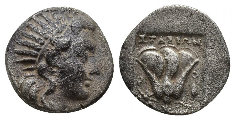 Rhodes AR Plinthophoric Drachm. Circa 188-170 BC. (14.4mm, 2.8 g) Stasion, magis...