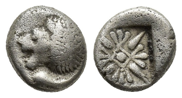 Miletos AR Obol, c. 525-475 BC Miletos, Ionia. AR Obol (9 mm, 1.2 g), c. 525-475...