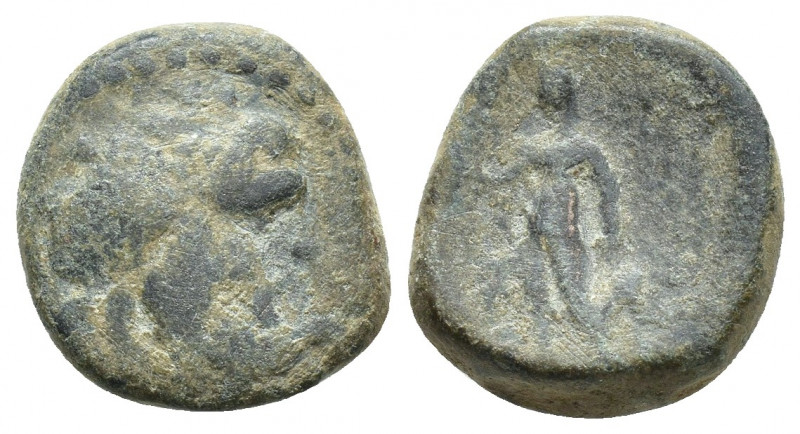 LYCAONIA. Iconium. Ae (1st century BC). (15mm, 4.7g ) Laureate head of Zeus righ...