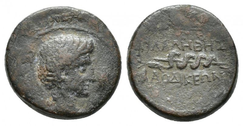 PHRYGIA. Laodicea. Augustus (27 BC-14 AD). Ae. (16.8mm, 4.3 g) Zeuxis Philalethe...