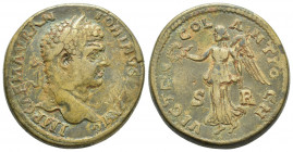 Pisidia. Antioch. Caracalla AD 198-217. Bronze Æ (32.5 mm., 28.0 g) IMP CAE M AVR ANTONINVS PIVS AVG, laureate head right / VICT D N COL ANTIOCH / S -...