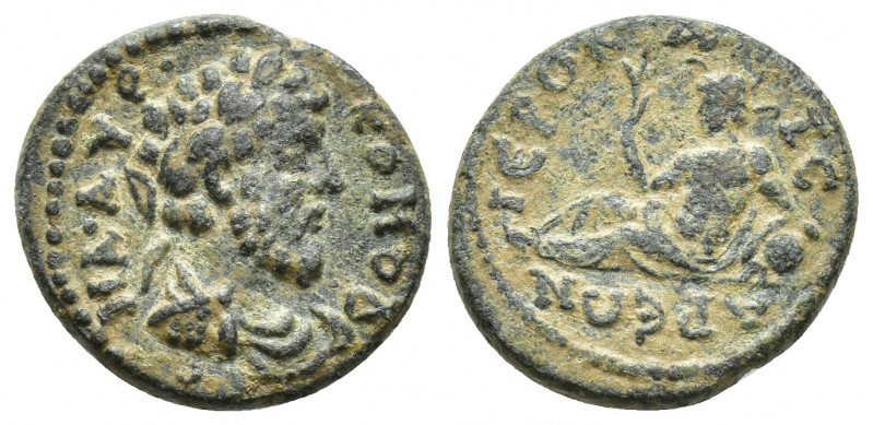Lydia. Hierocaesarea. (180-184) (17.6mm, 4.00g ) Commodus Μ ΑVΡΗ ΚΟΜΟΔ laureate ...