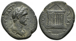 Phrygia, Dokimeion . Antoninus Pius AD 138-161. Bronze Æ (25.9mm, 11.6 g) Obverse: ΑVΤο ΚΑΙϹ ; laureate-headed bust of Antoninus Pius wearing cuirass ...