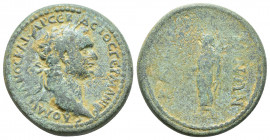 Phrygia, Cadi, Domitian AE (27.4mm, 12.0g ) Obv: ΔΟΜΙΤΙΑΝΟϹ ΚΑΙϹΑΡ ϹƐΒΑϹΤΟϹ ΓƐΡΜΑΝΙΚΟϹ laureate head of Domitian, r. / Rev: ΚΑΔΟΗΝΩΝ Zeus standing, l....
