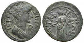 CARIA, Tabae. Pseudo-autonomous issue. temp. Valerian I–Gallienus, AD 253-268. Æ (23.4mm, 5.5 g). Laureate and draped bust of youthful Demos right; mo...
