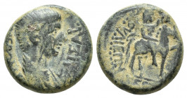 PHRYGIA. Julia. Nero, 54-68. Hemiassarion (17.3 mm, 4.8 g), Sergios Hephaistion, magistrate, circa 55. NEPΩN KAIΣAP Bare-headed and draped bust of Ner...