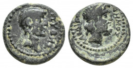 PHRYGIA. Laodicea ad Lycum. Pseudo-autonomous. Time of Tiberius (14-37). Ae.(15.4mm, 3.8g) Pythes, son of Pythes, magistrate. Obv: ΠYΘHΣ. Bare head of...