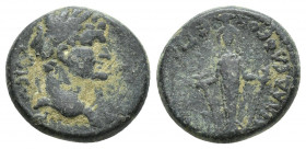 LYDIA, Philadelphia. Domitian (81-96) (16.4mm, 4.1 g) Obv: ΔOMITIANOC KAICAP - laureate head of Domitian to right. Rev: EΠI ΛAΓETA ΦIΛAΔEΛΦEΩN - Facin...
