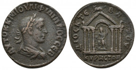 SYRIA, Cyrrhestica. Cyrrhus. Philip II. AD 247-249. Æ (28.4mm, 11.2 g). Laureate, draped and cuirassed bust right, seen from behind / ΔIOCKTE-BATOV, K...