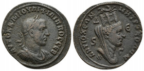 Syria, Seleucis and Pieria. Antiochia ad Orontem. Philip I. A.D. 244-249. AE octoassarion (29mm, 15.8 g ). AVTOK K M IOVΛI ΦIΛIΠΠOC CEB, laureate, dra...
