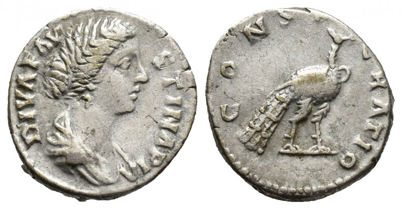 Diva Faustina Jr., Issue by Maurcus Aurelius, 175 - 176 AD Silver Denarius, Rome...