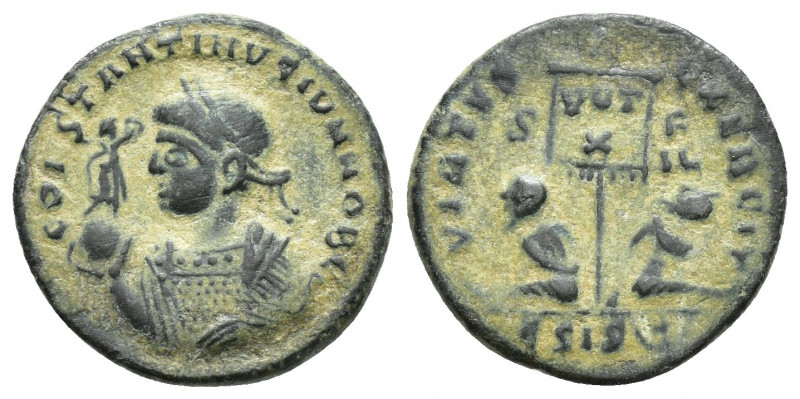 Constantinus II. AD 316-337. Siscia Follis Æ (18.9mm., 3.2g) CONSTANTINVS IVN NO...