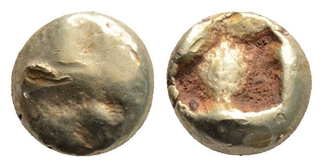 Greek
IONIA. Uncertain. (Circa 650-600 BC).
EL Myshemihekte (6mm 0.56g)
Obv: Pla...