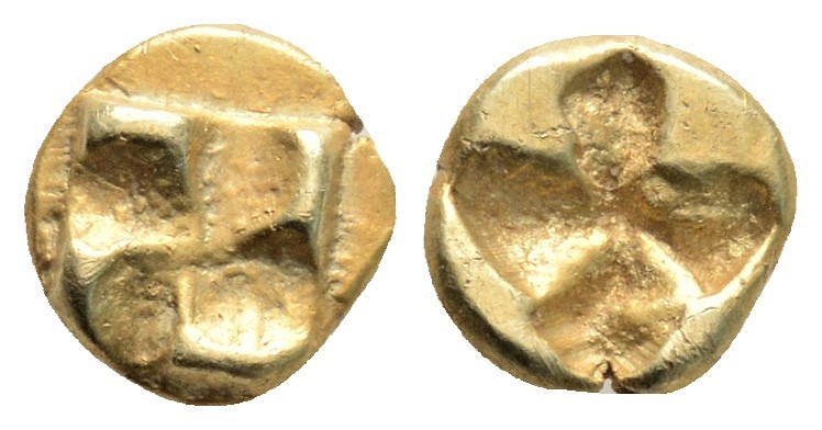 Greek
IONIA, Uncertain mint (Circa 625-600 BC)
EL 1/12 Stater (7.1mm, 0.64g)
Obv...
