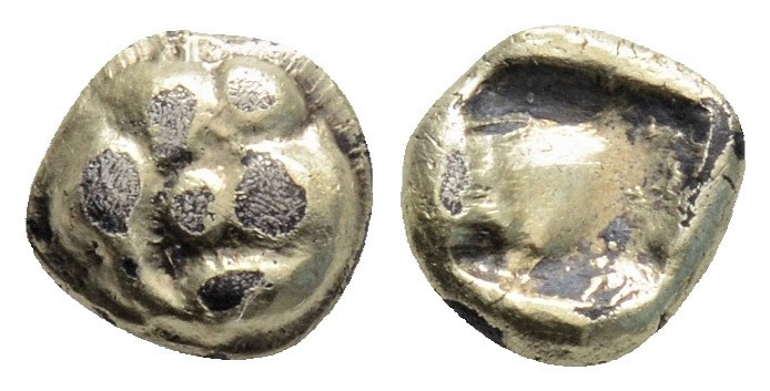 Greek
IONIA, Erythrai (?). (Circa 550-520 BC)
EL 1/24 Stater.(6mm 041g)
Obv: Eig...