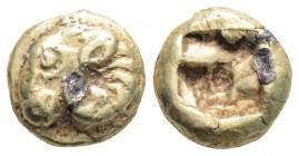 Greek
TROAS. Kebren. (Circa Late 6th-early 5th centuries BC).
Fourrèe Hekte (10mm 1.83g)
Obv: Head of ram left.
Rev: Incuse square.
Cf. Weidauer 50 (f...