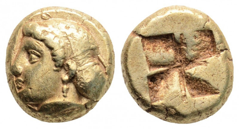 Greek 
IONIA, Phokaia (Circa 478-387 BC)
EL Hekte (10mm, 2.53g)
Obv: Head of fem...