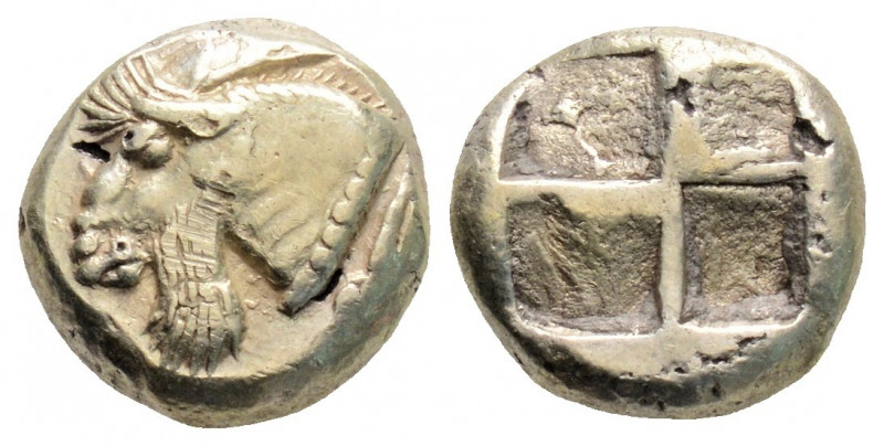 Greek
IONIA, Phokaia. (Circa 477-388 BC )
EL Fourre hekte (10mm 2.15g)
Obv: Head...