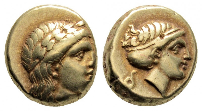 Greek
LESBOS, Mytilene (Circa 377-326 BC)
EL Hekte (10.5mm, 2.54g)
Obv: Laureate...