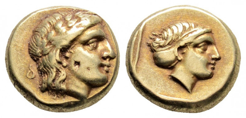 Greek
LESBOS, Mytilene. (Circa 377-326 BC).
EL Hekte (10.6mm 2.56g)
Obv: Laureat...