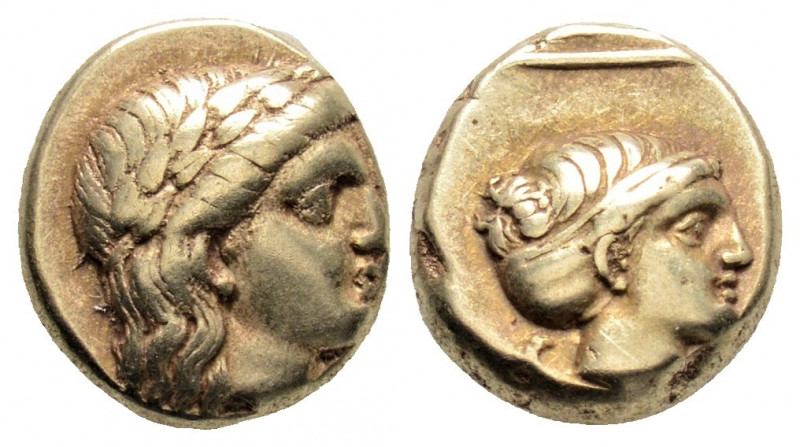 Greek
LESBOS, Mytilene (Circa 377-326 BC)
EL Hekte (10.6mm, 2.56g)
Obv: Laureate...