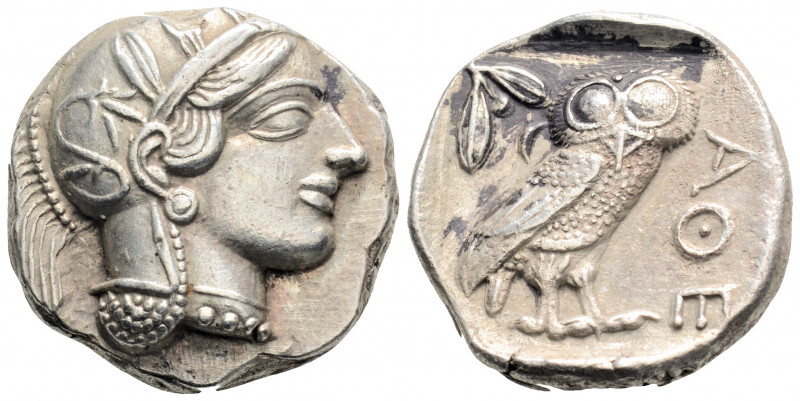 Greek 
ATTICA, Athens (Circa 449-404 BC.)
AR Tetradrachm (25mm, 17.1g)
Obv: Head...
