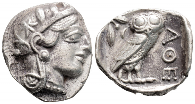 Greek
ATTICA, Athens (Circa 454-404 BC)
AR Tetradrachm (24.3mm, 16.9g)
Obv: Head...