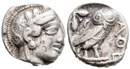 Greek
ATTICA, Athens (Circa 454-404 BC)
AR Tetradrachm (23.5mm, 14.4g)
Obv: Head of Athena to right, wearing crested Attic helmet ornamented with thre...