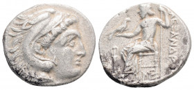 Greek
KINGS OF MACEDON, Lampsakos, Alexander III ‘the Great’, (Circa 336-323 BC)
AR Drachm (17.1mm, 4.1g)
Obv: Head of Herakles to right, wearing lion...