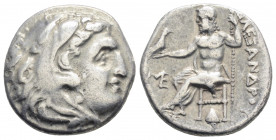 Greek
KINGS OF MACEDON, Alexander III the Great (Circa 336-323 BC)
AR drachm (17.3mm, 4.1g)
Obv: Head of Heracles right, wearing lion skin headdress, ...