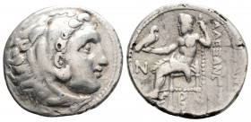 Greek 
KINGS OF MACEDON, Alexander III 'the Great' (Circa 336-323 BC)
AR Drachm (18.8mm, 3.8g)
Obv: Head of Herakles right, wearing lion skin.
Rev: AΛ...