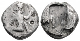 Greek
ACHAEMENID EMPIRE, Time of Darios I to Xerxes II (Circa 485-420 BC)
AR Siglos (15.5mm, 2.8g)
Obv: Persian king in kneeling-running stance right,...