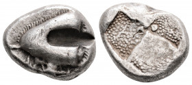 Greek
PAPHLAGONIA, Sinope (Circa 490-425 BC) 
AR Drachm (16.9mm 5.8g)
Obv: Stylized head of sea-eagle left 
Rev: Quadripartite incuse square with two ...