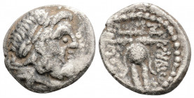 Greek
CARIA. Myndos. (2nd-1st centuries BC)
AR Drachm (16mm 3.3g)
Obv: Laureate head of Serapis right.
Rev: MYNΔΙΩΝ / ΘΕΑΙΝΕΤΟ. Headdress of Isis abov...