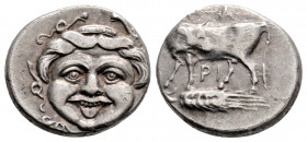 Greek 
MYSIA, Parion (Circa 4th century BC)
AR Hemidrachm (14.4mm, 2.3g)
Obv: ΠA / PI. Bull standing left, head right. Control: Below, grain ear right...