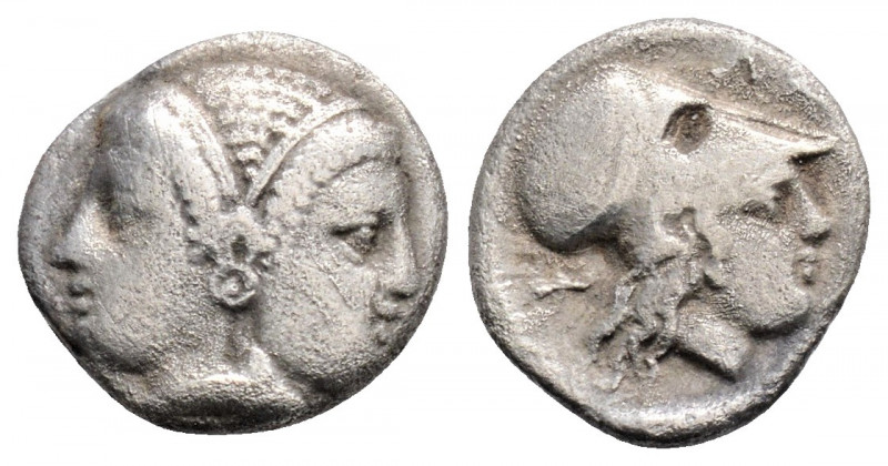 Greek 
MYSIA, Lampsakos (Circa 4th-3rd centuries BC)
AR Diobol (11mm, 1.2g)
Obv:...