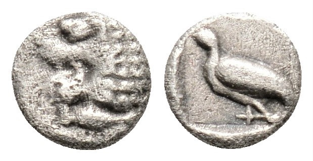 Greek
CARIA. Mylasa. (Circa 420-390 BC).
AR Tetartemorion (6mm 0.2g)
Obv: Forepa...