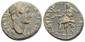 Roman Provincial 
LYDIA, Stratonicea, Hadrian (117-138 AD)
AE Bronze (19.1mm, 5.4g)
Obv: AΔPIANOC KTICTHC. Laureate head right.
Rev: AΔPIANOΠO CTP KA....