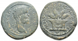 Roman Provincial
CAPPADOCIA,Caesarea, Septimius Severus (193-211 AD)
AE Bronze (25.3mm 10.1g)
Obv:Laureate Septimius severus head right.
Rev:Four ears...